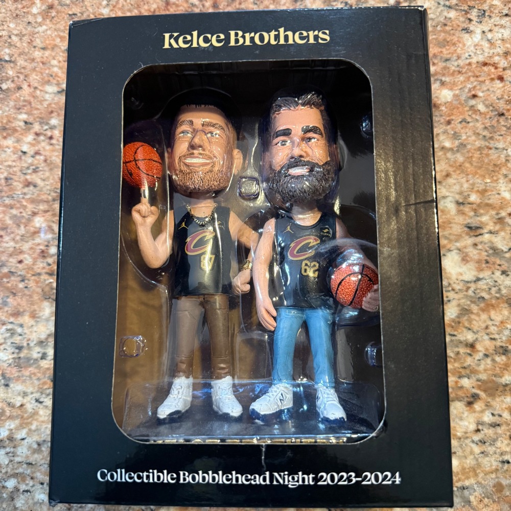 Travis & Jason Kelce Brothers Cleveland Cavaliers Dual Bobblehead 2024 SGA
